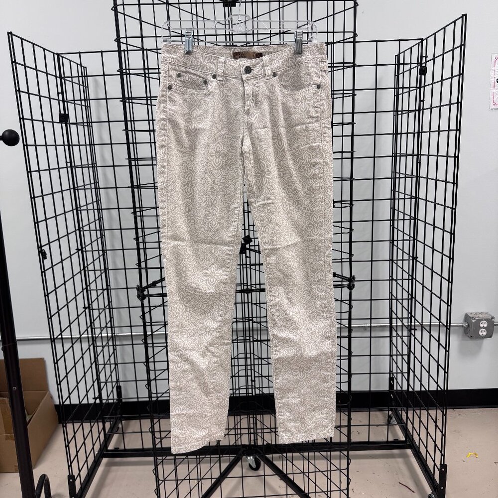 PrAna Kara Khaki & White Organic Cotton Skinny Pants Size 2